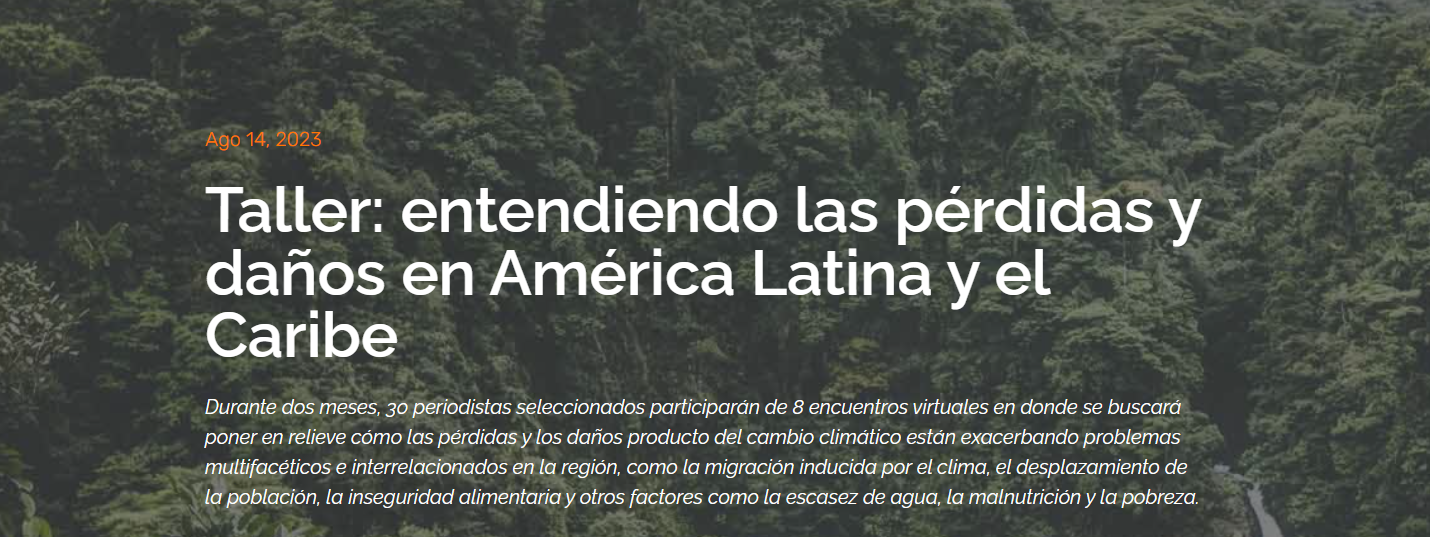 Taller: entendiendo las pérdidas y daños en América Latina y el Caribe