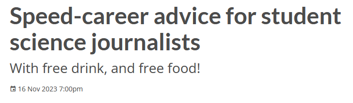 Speed-career advice for student science journalists
